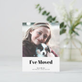 ミニマルシンプルリストスクエアフォトホワイトムービング 案内ポストカード (スタンド正面)