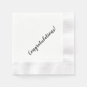 ミニマルシンプルリストスクリプトタイポグラフィのお祝い 縁ありカクテルナプキン (正面)