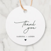 ミニマルシンプルリストスクリプトブライダルシャワー フェイバータグ (裏面)