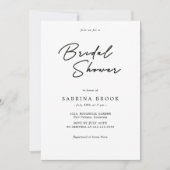 ミニマルシンプルリストスクリプトブライダルシャワー 招待状 (正面)