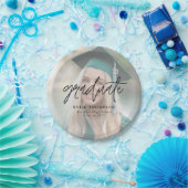 ミニマルシンプルリストスクリプト卒業フォトオーバーレイ ペーパープレート (パーティー)