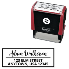 ミニマルシンプルリストスクリプト名差出人住所スタンプ セルフインキングスタンプ