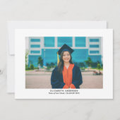 ミニマルシンプルリストスクリプト大学院写真卒業 サンキューカード (正面)