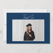 ミニマルシンプルリストスクリプト大学院写真卒業 サンキューカード (正面)