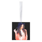 ミニマルシンプルリストスクリプト3写真卒業 キューブオーナメント (右)