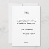 ミニマルシンプルリストスケッチ白黒レッドクリスマス シーズンカード (裏面)