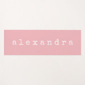 ミニマルシンプルリストタイプライター名カスタムピンク ヨガマット (正面(横))