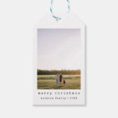 ミニマルシンプルリストタイプライター家族の写真 ギフトタグ (正面)