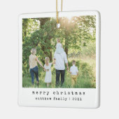 ミニマルシンプルリストタイプライター家族の写真 セラミックオーナメント (左)