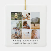 ミニマルシンプルリストタイプライター家族の写真 セラミックオーナメント (裏面)