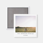 ミニマルシンプルリストタイプライター家族の写真 マグネット (正面/裏面)