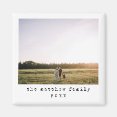 ミニマルシンプルリストタイプライター家族の写真 マグネット (正面)