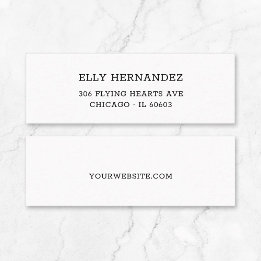 ミニマルシンプルリストタイプライター11ミニ名刺 スキニー名刺