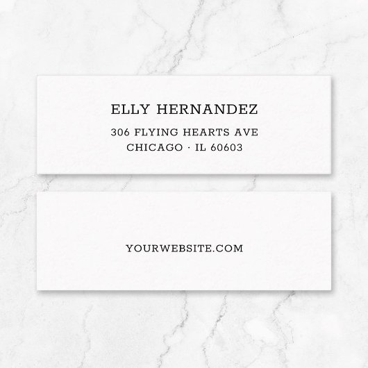 ミニマルシンプルリストタイプライター11ミニ名刺 スキニー名刺