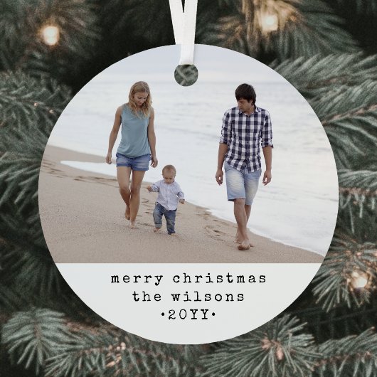 ミニマルシンプルリストタイプライターChristmas 2の写真 メタルオーナメント