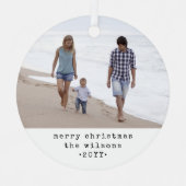 ミニマルシンプルリストタイプライターChristmas 2の写真 メタルオーナメント (正面)