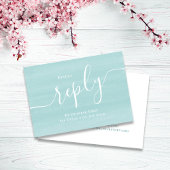 ミニマルシンプルリストターコイズRSVP返信QRコード 出欠カード