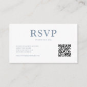 ミニマルシンプルリストダスティブルーQRコードRSVP エンクロージャーカード (正面)