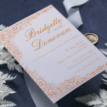 ミニマルシンプルリストテラコッタ結婚式招待状