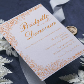 ミニマルシンプルリストテラコッタ結婚式招待状 招待状