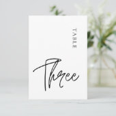 ミニマルシンプルリストテーブル3テーブル番号 招待状 (スタンド正面)