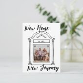 ミニマルシンプルリストニューホーム写真の移動 案内ポストカード (スタンド正面)