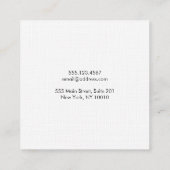 ミニマルシンプルリストハンドドロッドツリーブランチ スクエア名刺 (裏面)