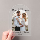 ミニマルシンプルリストハートフォトアー結婚チ アクリル招待状 (インサイチュ (ポータブル))