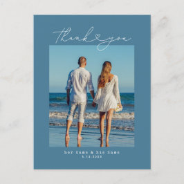 ミニマルシンプルリストハート結婚タイプライター ポストカード