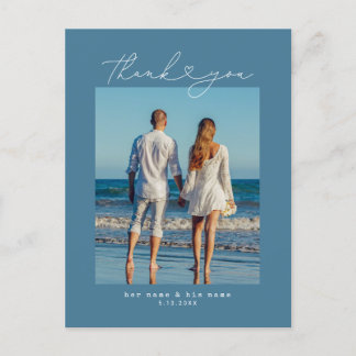 ミニマルシンプルリストハート結婚タイプライター ポストカード