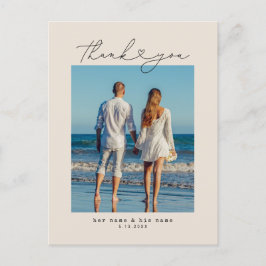 ミニマルシンプルリストハート結婚タイプライター ポストカード