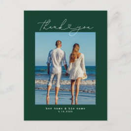 ミニマルシンプルリストハート結婚タイプライター ポストカード