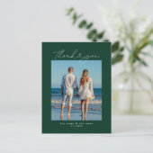 ミニマルシンプルリストハート結婚タイプライター ポストカード (スタンド正面)