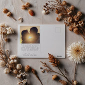 ミニマルシンプルリストハート結婚タイプライター ポストカード