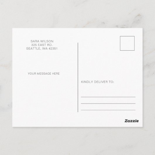 ミニマルシンプルリストバルーンハッピーバースデー挨拶 ポストカード (裏面)