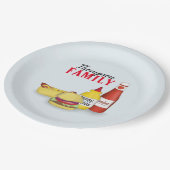 ミニマルシンプルリストバーベキュー焼きピクニックギンガム ペーパープレート (アングル)