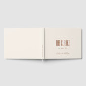 ミニマルシンプルリストバーンオレンジ |クリーム結婚ズ ゲストブック (全面)