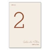 ミニマルシンプルリストバーンオレンジ |クリーム結婚ズ テーブルナンバー (正面)