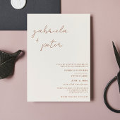 ミニマルシンプルリストバーンオレンジ |クリーム結婚ズ 招待状