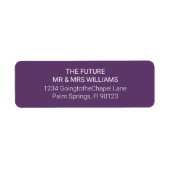 ミニマルシンプルリストパープル差出人住所 ラベル (正面)