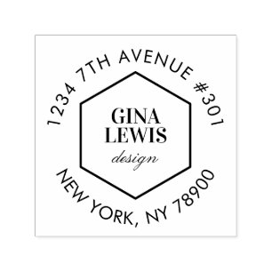 ミニマルシンプルリストビジネス差出人住所スタンプ セルフインキングスタンプ