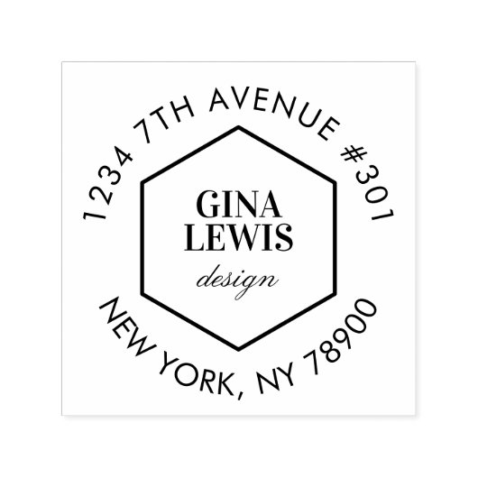 ミニマルシンプルリストビジネス差出人住所スタンプ セルフインキングスタンプ (デザイン)