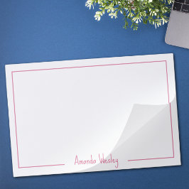 ミニマルシンプルリストピンクモノグラムフルネーム ペーパーパッド