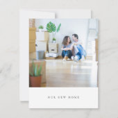 ミニマルシンプルリストフォト引っ越しました自宅住所 ノートカード (正面)