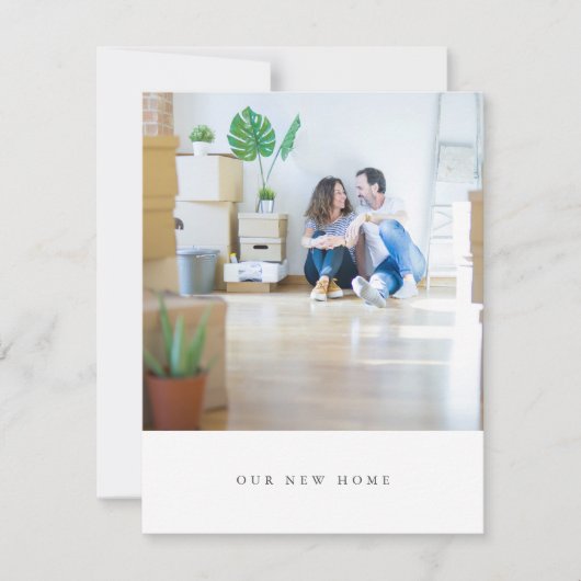 ミニマルシンプルリストフォト引っ越しました自宅住所 ノートカード (正面)