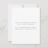 ミニマルシンプルリストフォト引っ越しました自宅住所 ノートカード (裏面)