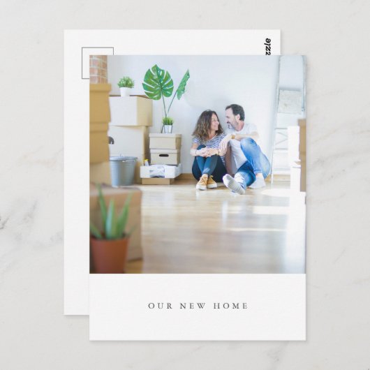 ミニマルシンプルリストフォト引っ越しました自宅住所 ポストカード (正面/裏面)