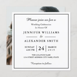 ミニマルシンプルリストフォト結婚式招待状 招待状