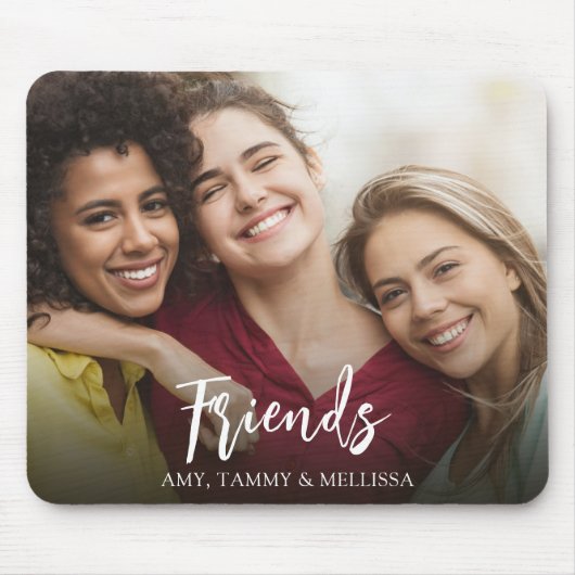 ミニマルシンプルリストフレンズ写真書道かわいい マウスパッド (正面)