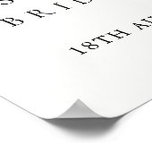 ミニマルシンプルリストブライダルシャワーウェルカムサイン ポスター (角)